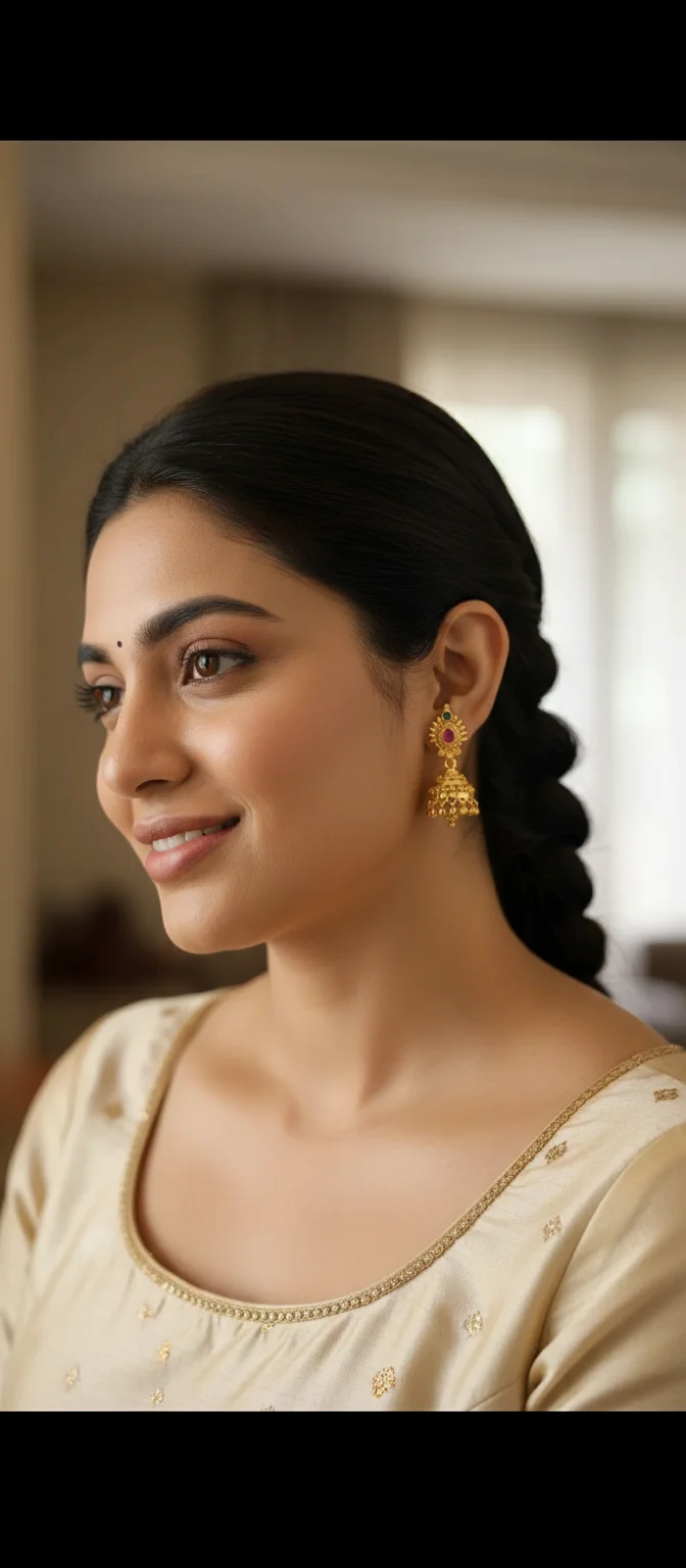 Gold Plated Ruby Emerald Jhumka Earrings 1