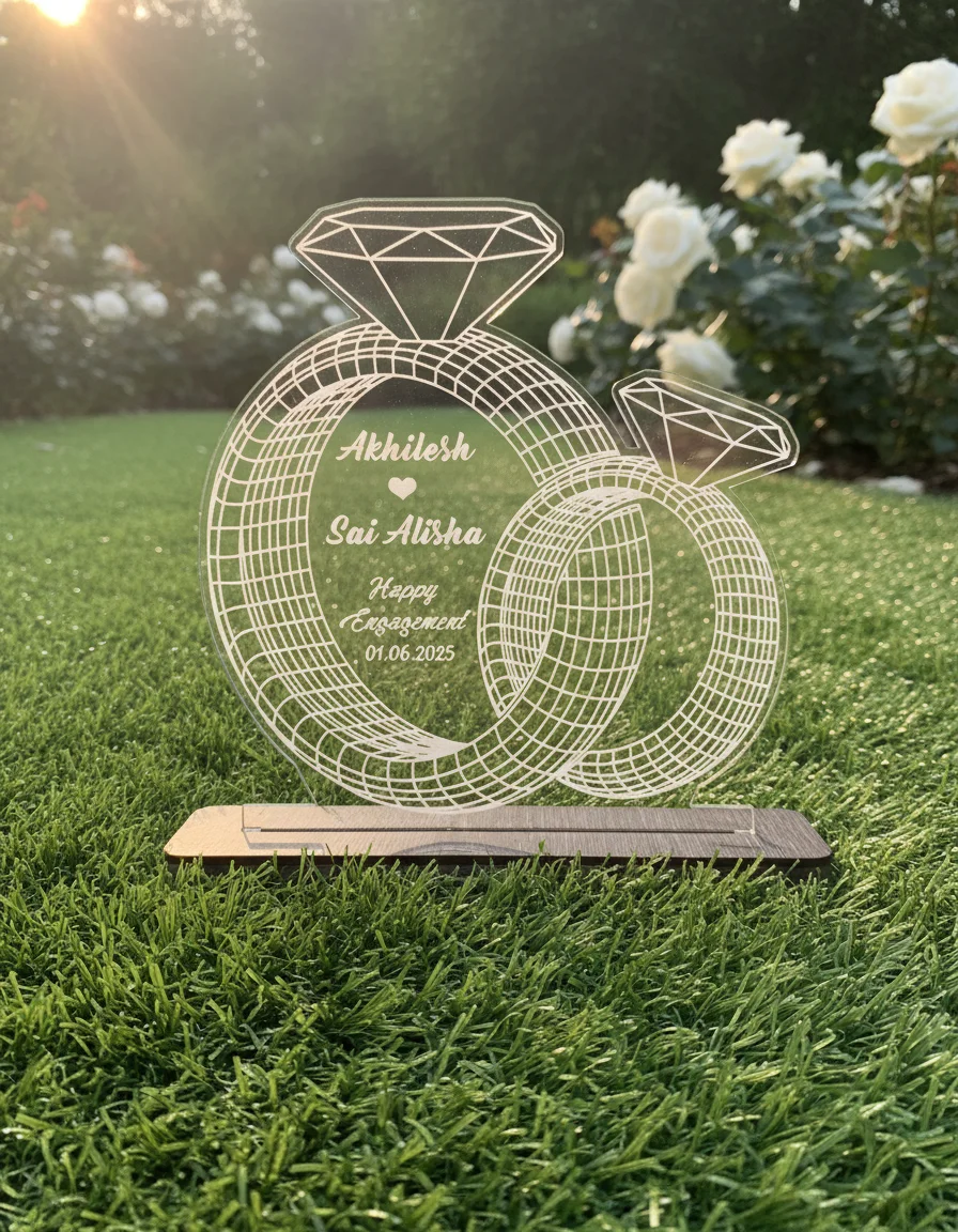 Customized Engagement Ring Acrylic Stand
