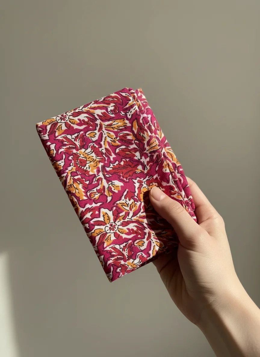 Bhagwati Fab Raju Cotton Red Orange Floral Printed Fabric Blouse Piece 1 Meter 3