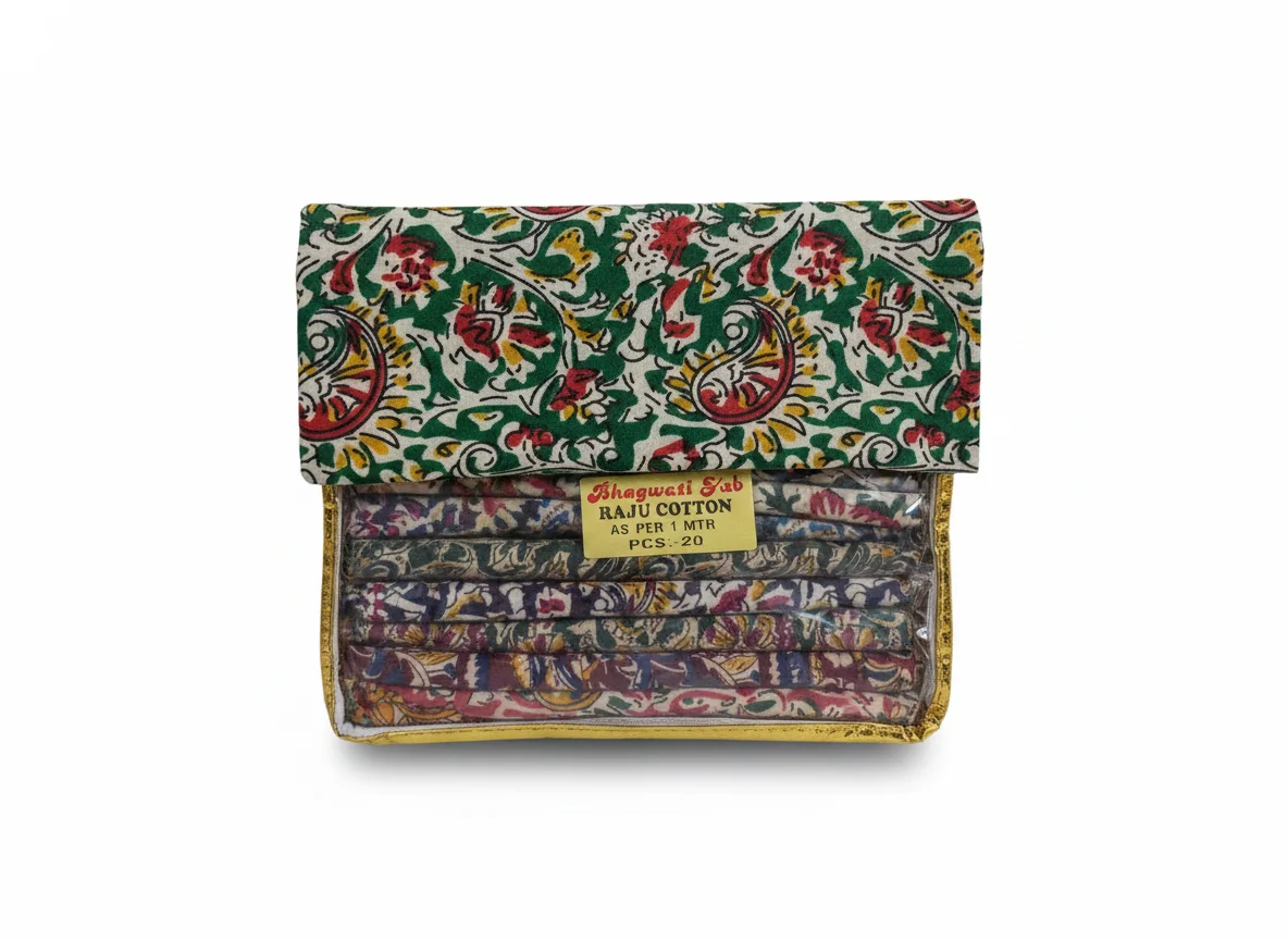 Bhagwati Fab Raju Cotton Printed Fabric - Assorted Designs (1 Meter) Blouse Piece 6