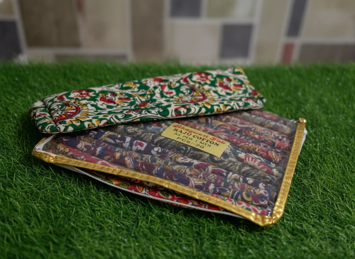 Bhagwati Fab Raju Cotton Printed Fabric - Assorted Designs (1 Meter) Blouse Piece 7