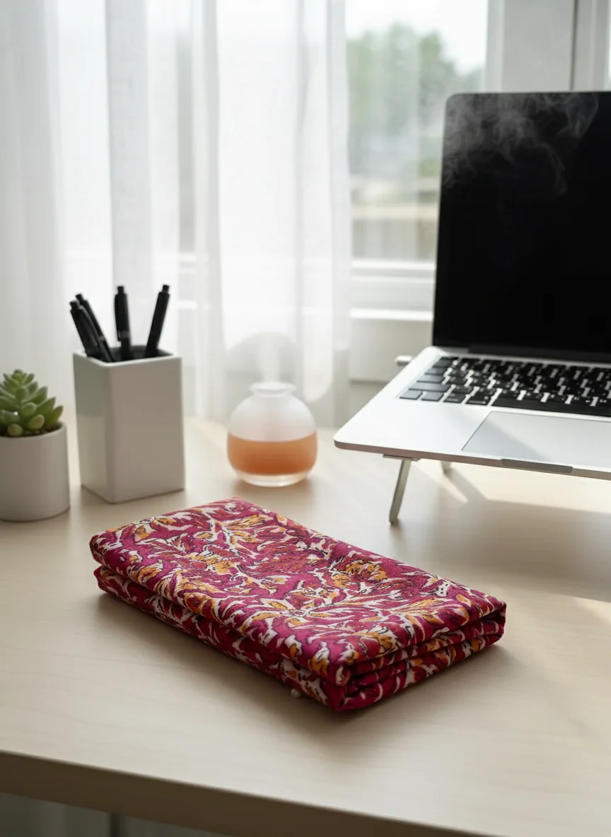 Bhagwati Fab Raju Cotton Red Orange Floral Printed Fabric Blouse Piece 1 Meter 4