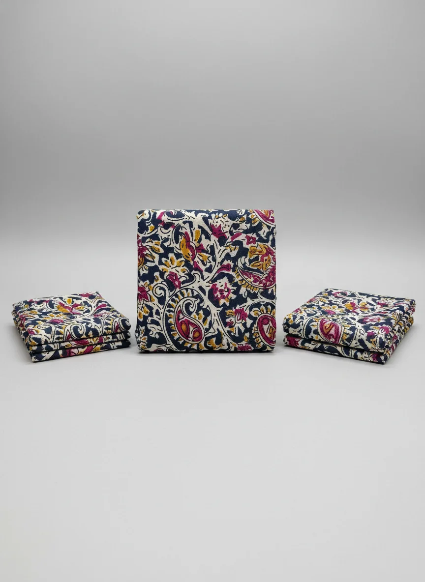 Bhagwati Fab Raju Cotton Printed Fabric - Floral Paisley Design Blouse Piece 4