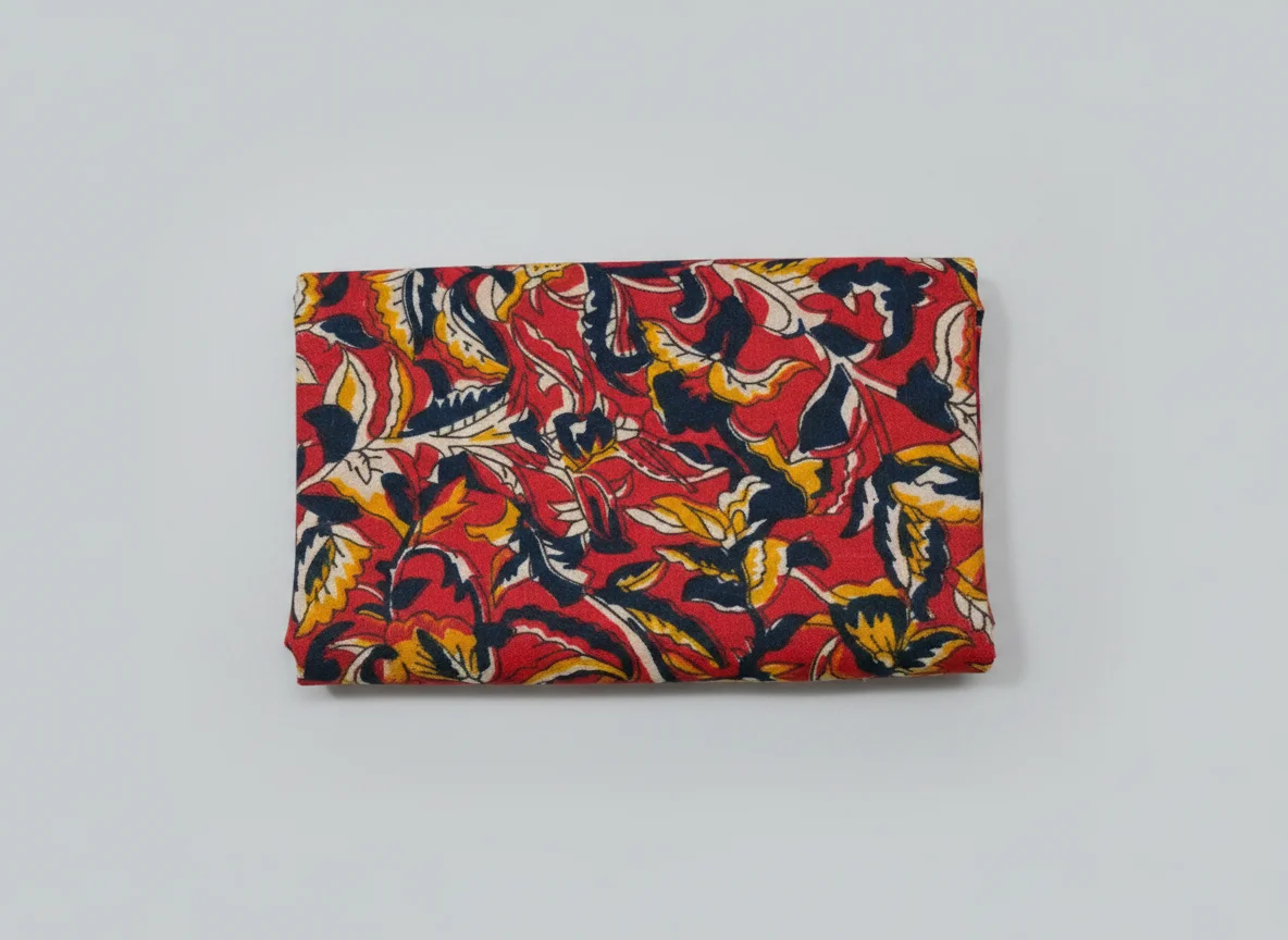 Bhagwati Fab Raju Cotton Red Floral Printed Fabric Blouse Piece 3