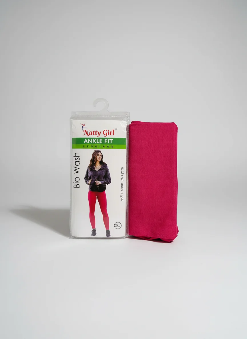 Natty Girl Ankle Fit Bio Wash Pink Leggings 2