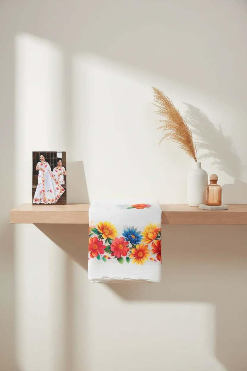 Rich cotton with blouse waight colour and sky blue colour sarees 3