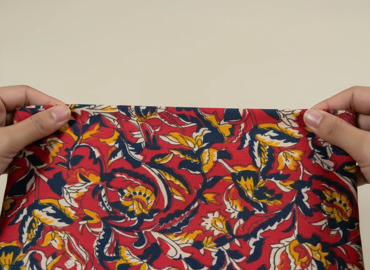 Bhagwati Fab Raju Cotton Red Floral Printed Fabric Blouse Piece 4