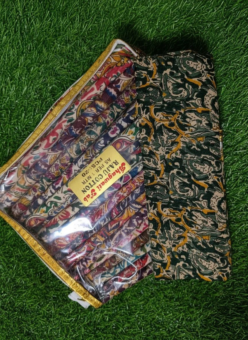 Bhagwati Fab Raju Cotton Printed Fabric - Assorted Designs Blouse Piece 4