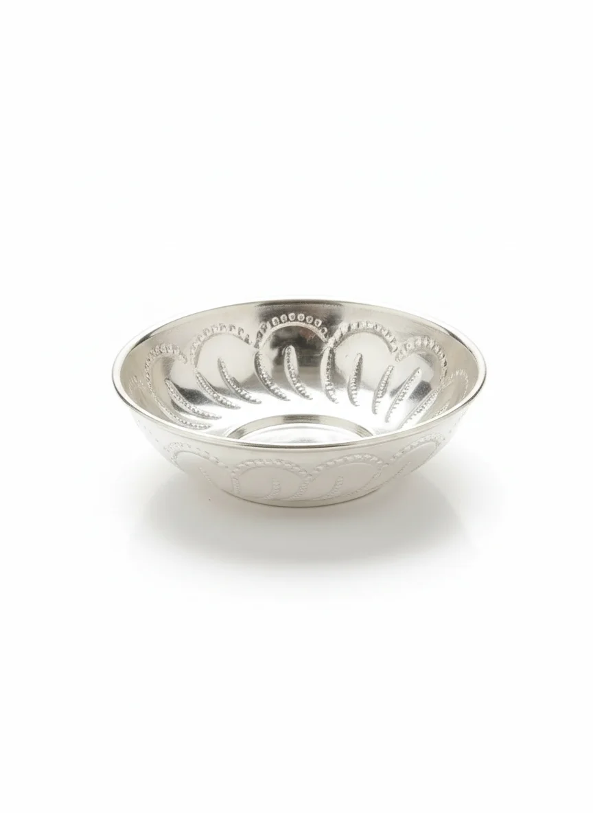 Silver Lakshmi Devi Embossed Kumkum Bharani thumbnail 3