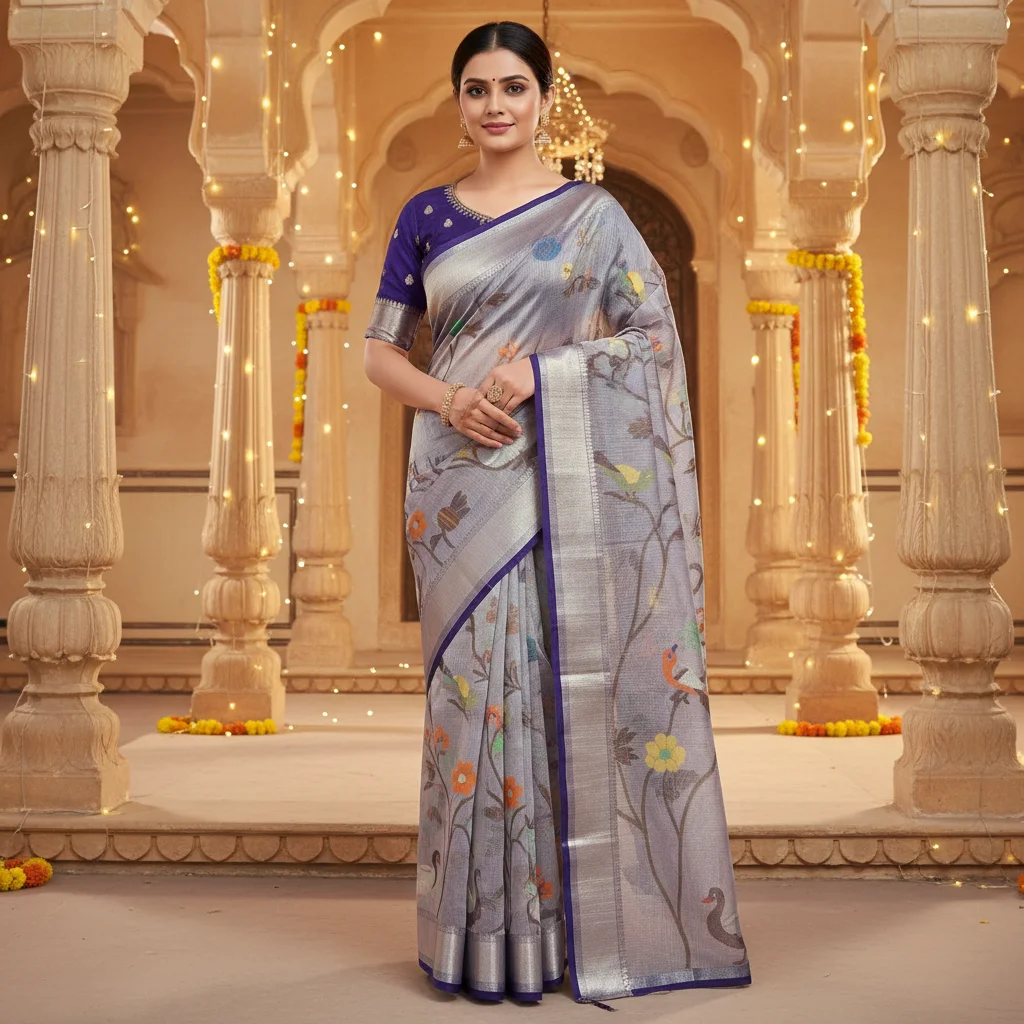 Kota Doria Soft Silk Saree thumbnail 7