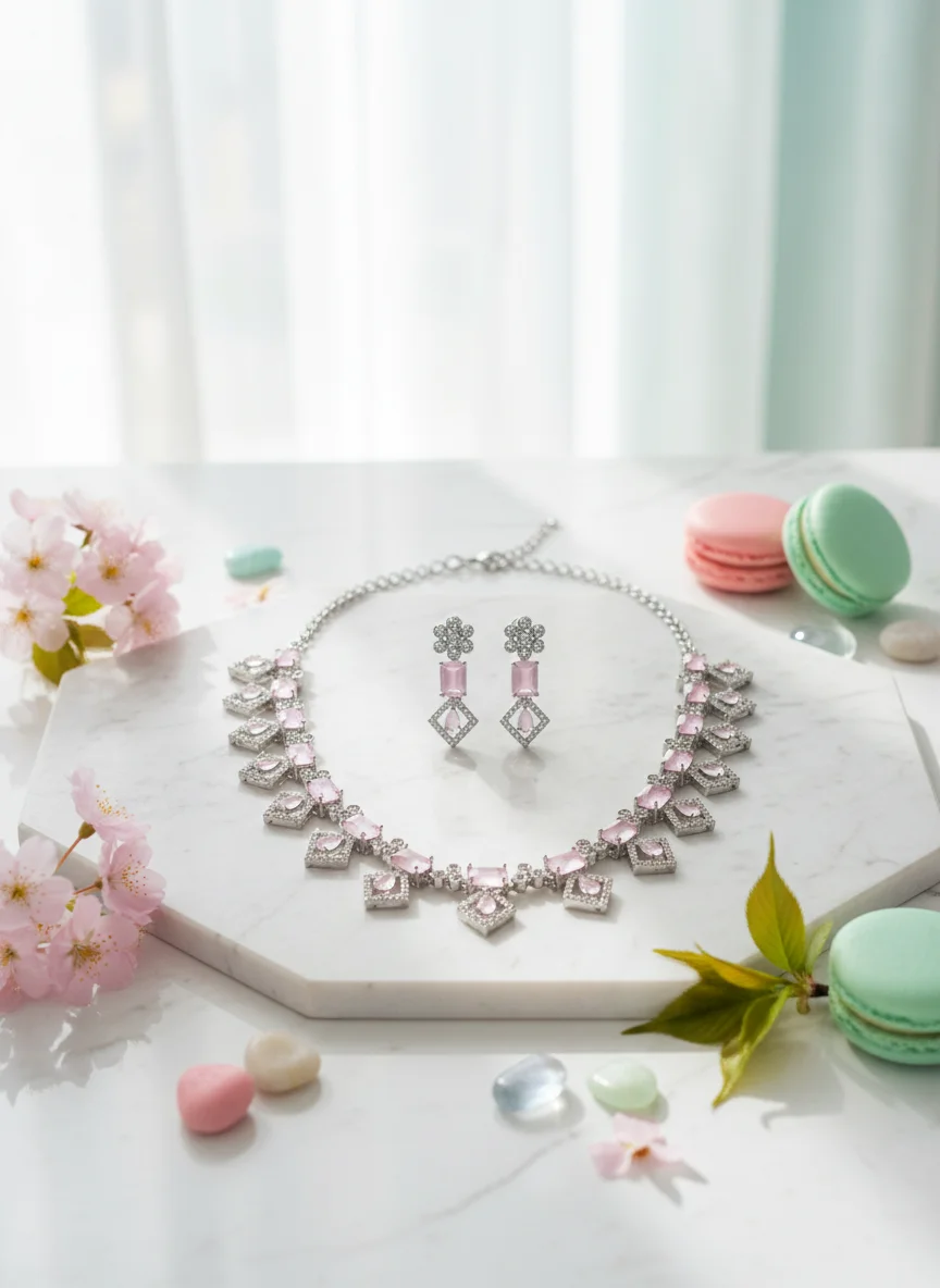 CZ stones neck set 2