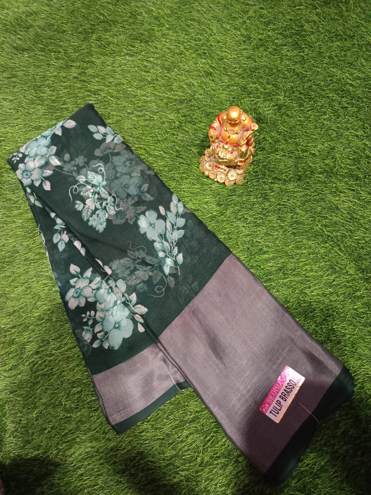 Beautiful light weight daily wear silver border sarees with blouse 1