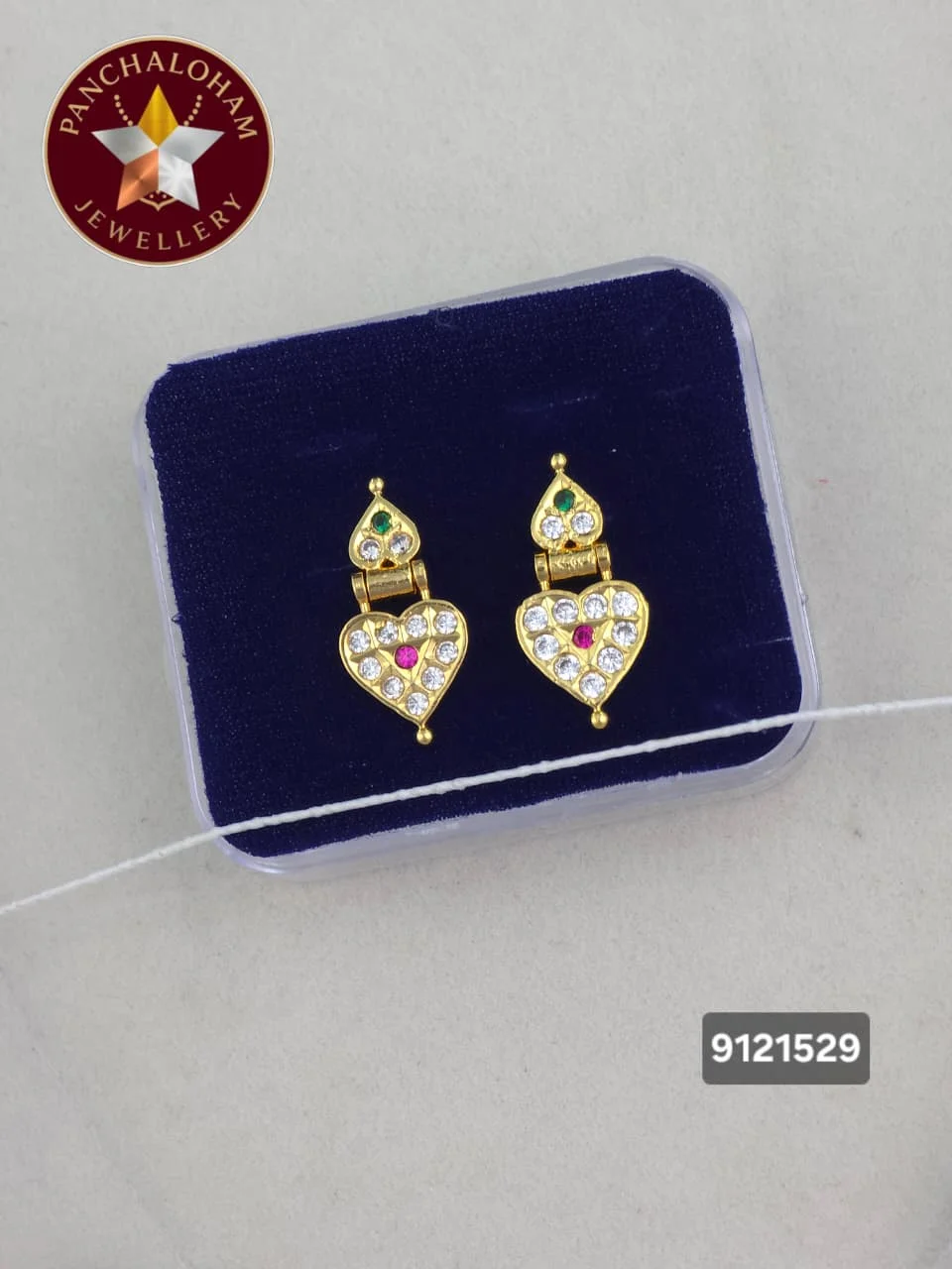 Panchalohalu earrings gold finish 11