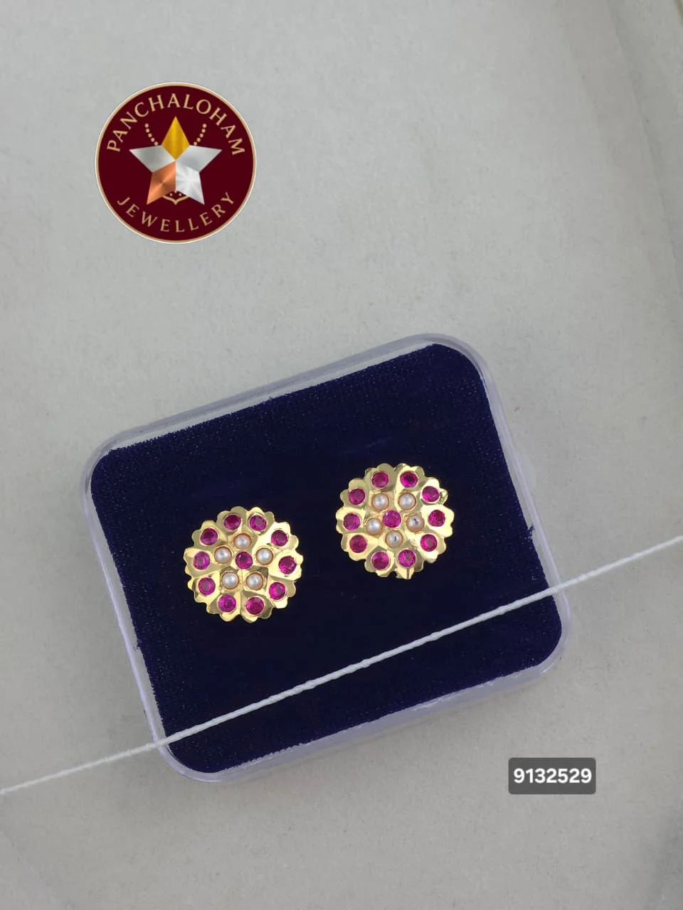 Panchalohalu earrings gold finish 13