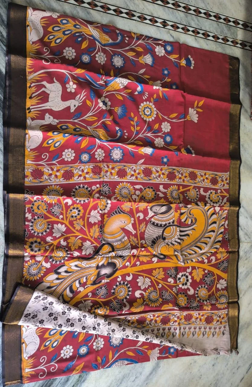 Chinure silk nizam border sarees
