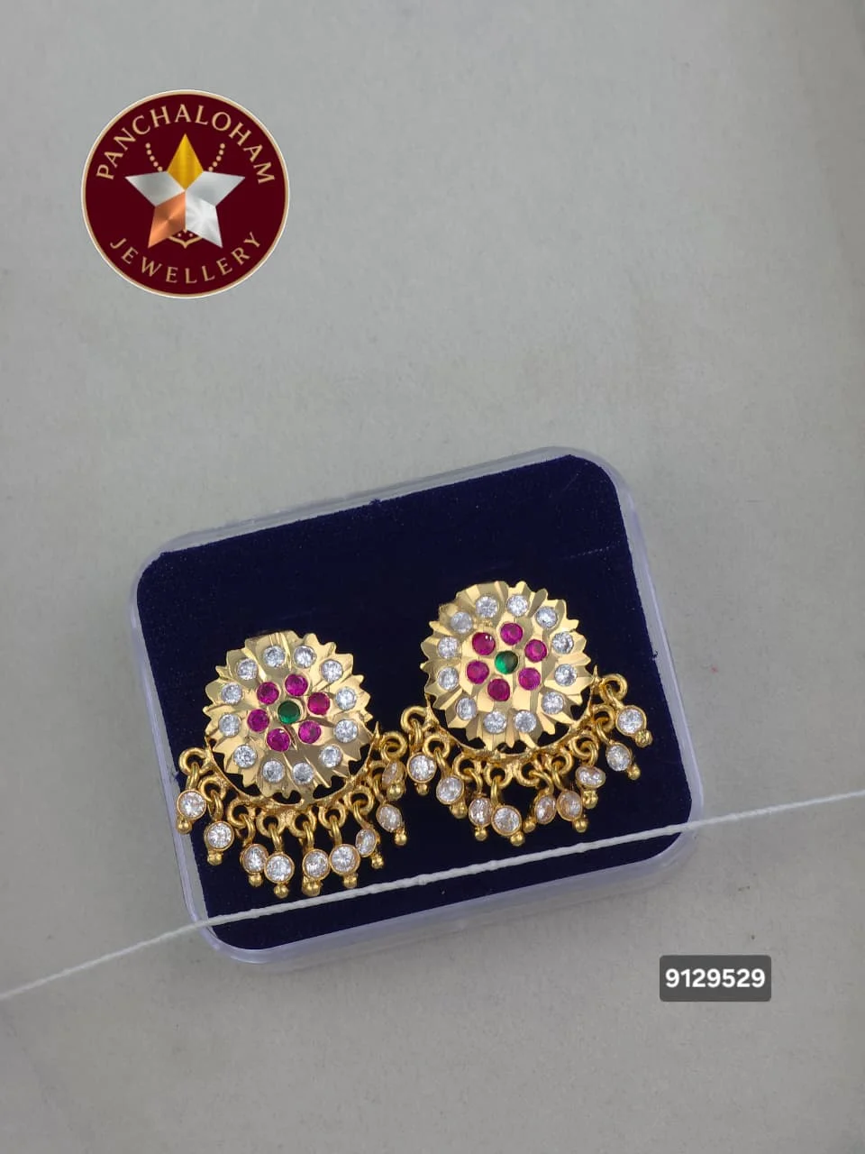 Panchalohalu earrings gold finish 18
