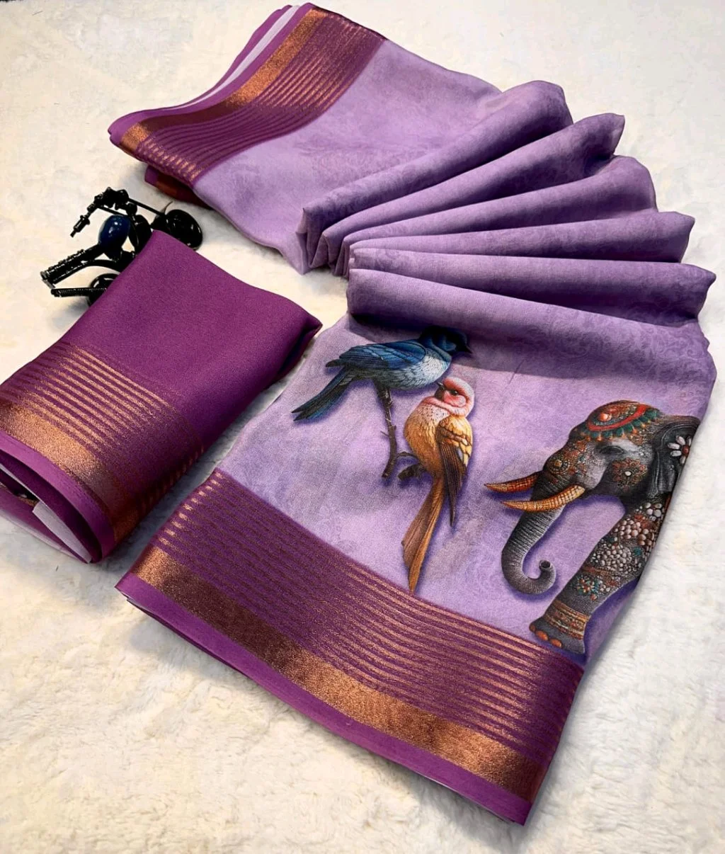 Vibrant Multi-Print Designer Sarees 7