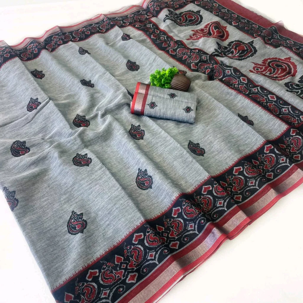 Soft Cotton Print Saree 4