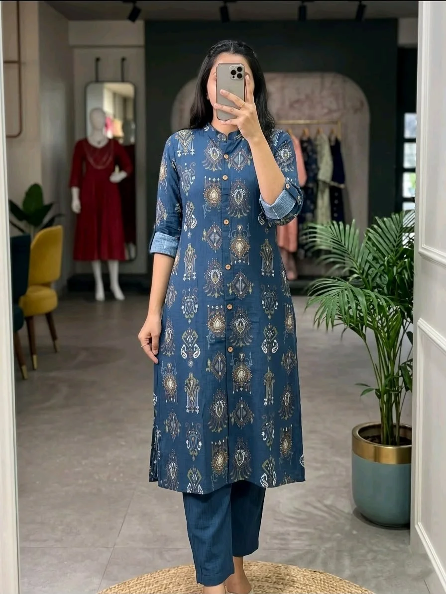 Floral Print Kurta Set with Pants thumbnail 8