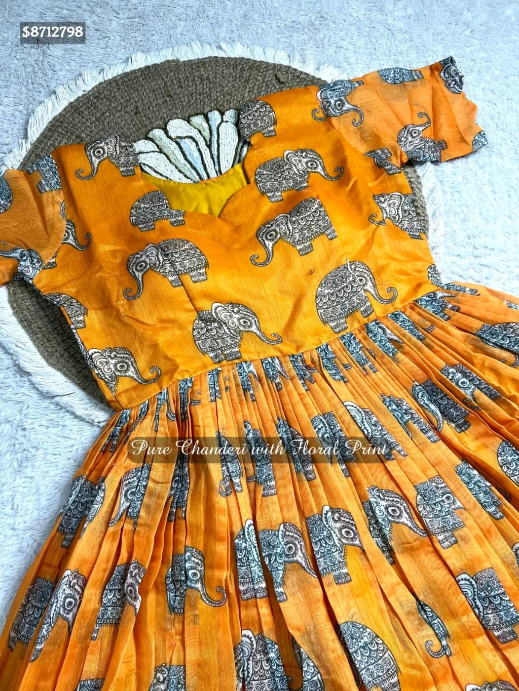 ATB Saree's From the house of CF Saree's Launching Exclusive Chanderi Silk Floral Printed Collection's $8712798New Launching Summer Special Kalamkari Midi Gowns. MATERNITY / FEEDING FROCK OPTION ALSO AVAILABLE.GownGown Fabric : Pure Chanderi Gown Work : Floral PrintedStitchingSize:- M Up to L XL Up to XXL (Fully Stitched) Length : 48" Shoulder : 15 Flair : 3.5 MTR Lining : Micro CottonFeeding Gown Stitching Charges Extra: 150/- Wow Price @1000 Free Ship 100% Orignal Quality We Promise PQR Price Quality and Range Single and Multiples Available Note - colors may vary slightly due to photography and display strictly no exchange or return for color variations unpacking video must for any sort of complaint. 10