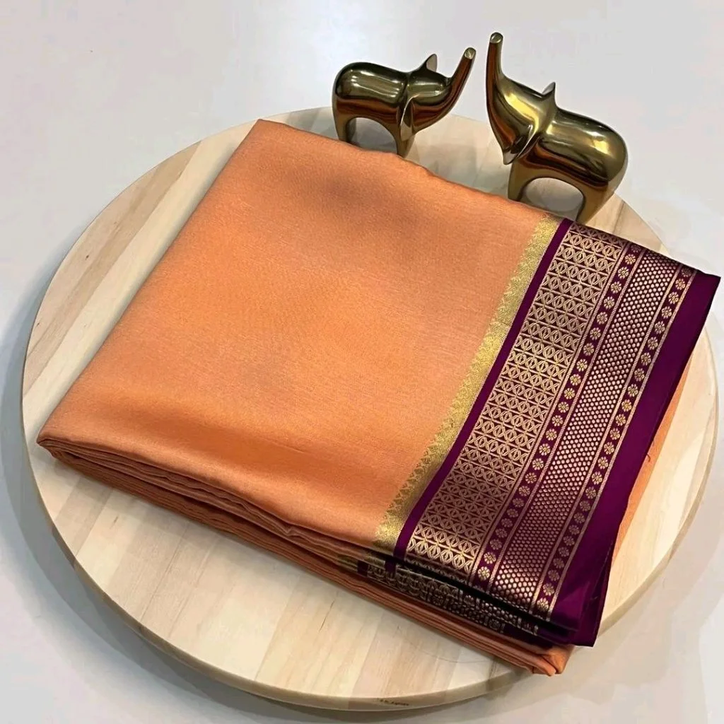 SEMI MYSORE CREPE SAREE 3