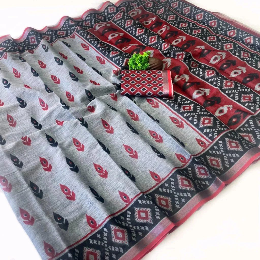Soft Cotton Print Saree 9