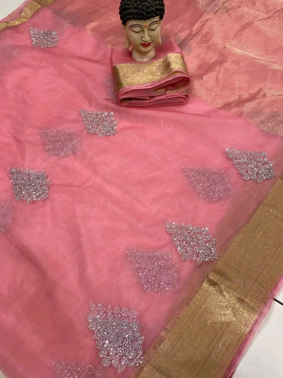 Kanchipuram Organza Jacquard Sarees thumbnail 7