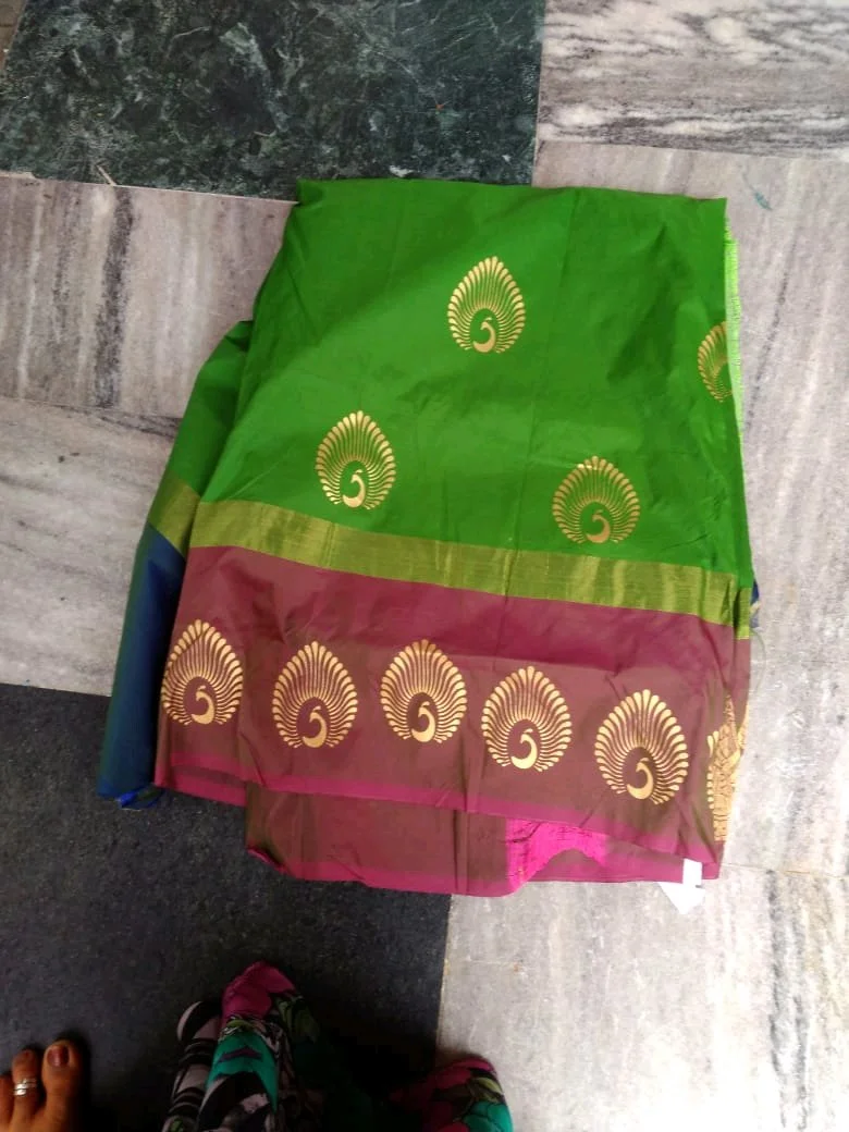 Teal Floral Print Fabric thumbnail 3