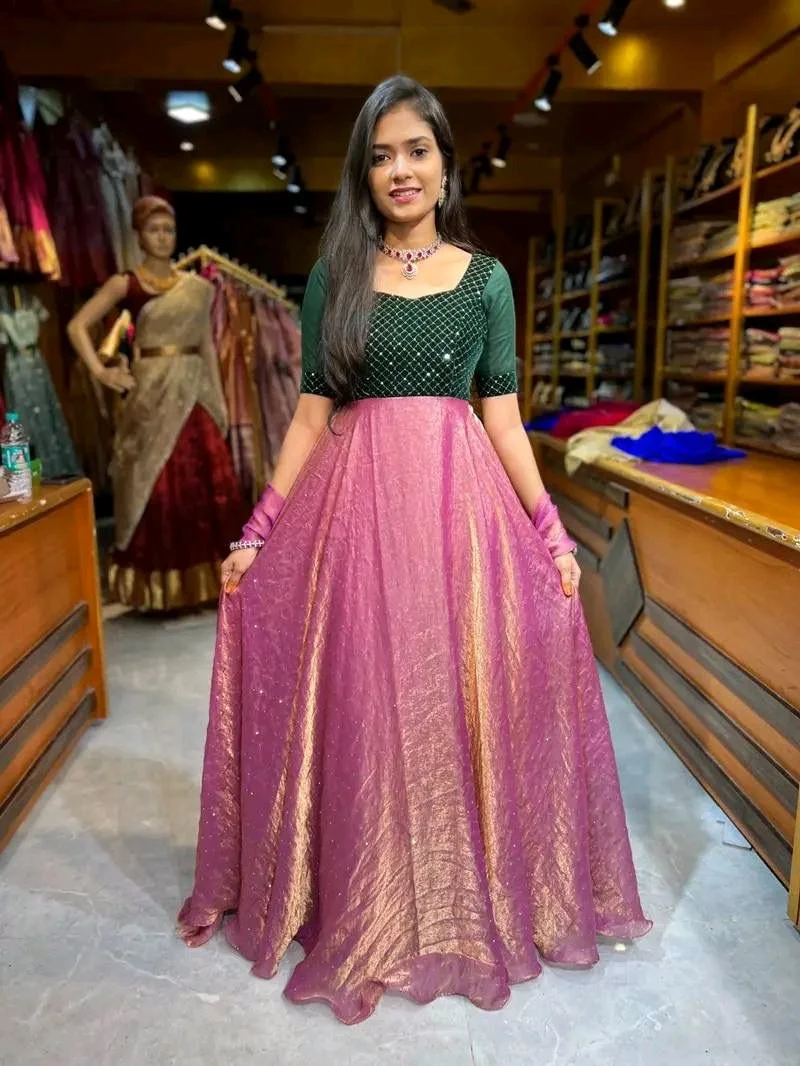 Space Silk Anarkali Dress 10