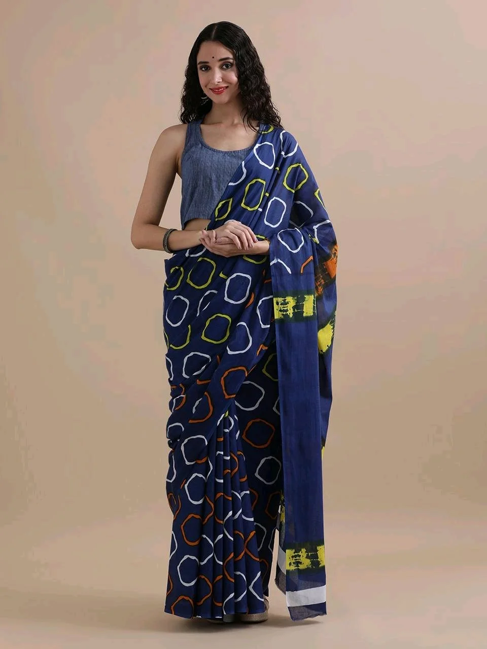 New updateBagru Block Print Cotton mulmul Sarees With Running Blouse Fabric:- Pure Mulmul (9280)Saree:-5.5m+ Blouse:- 1mPrice:- 700 thumbnail 9