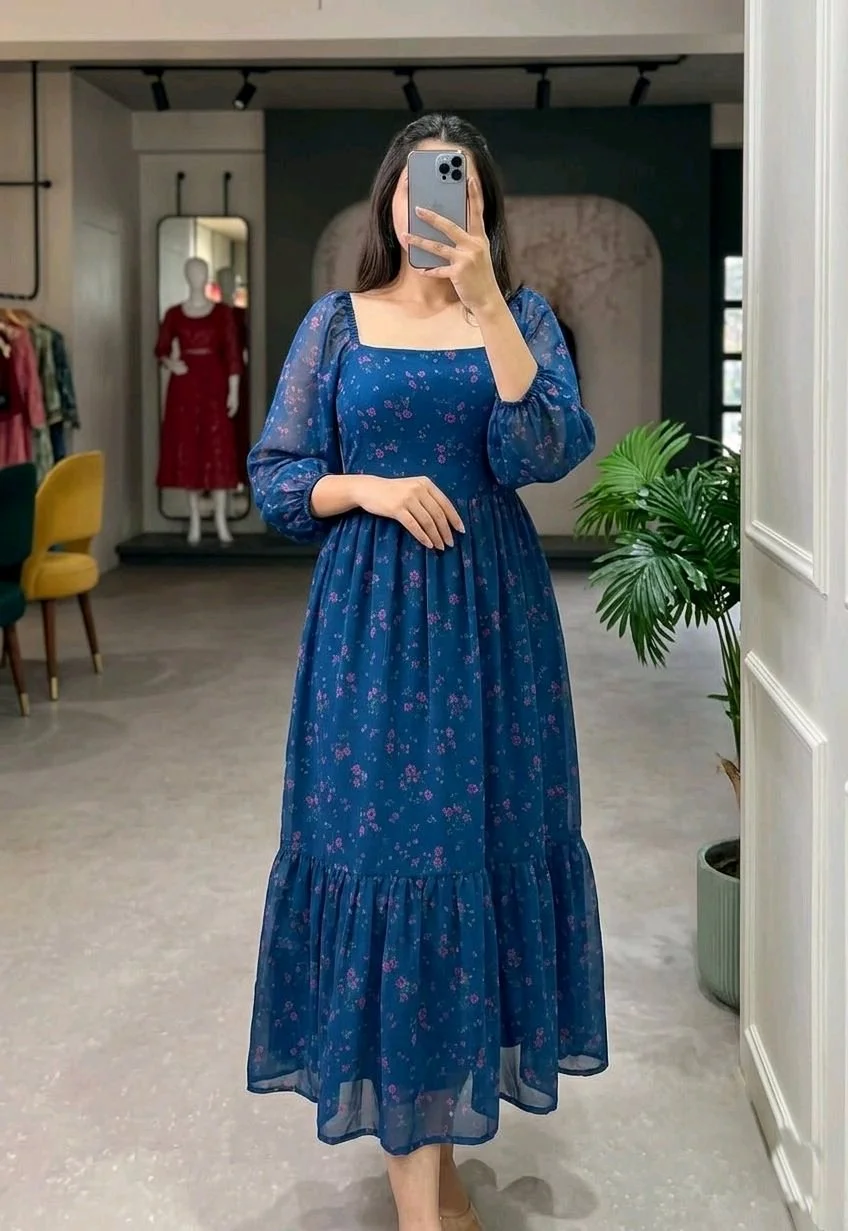 Floral Print Long Sleeve Maxi Dress 6