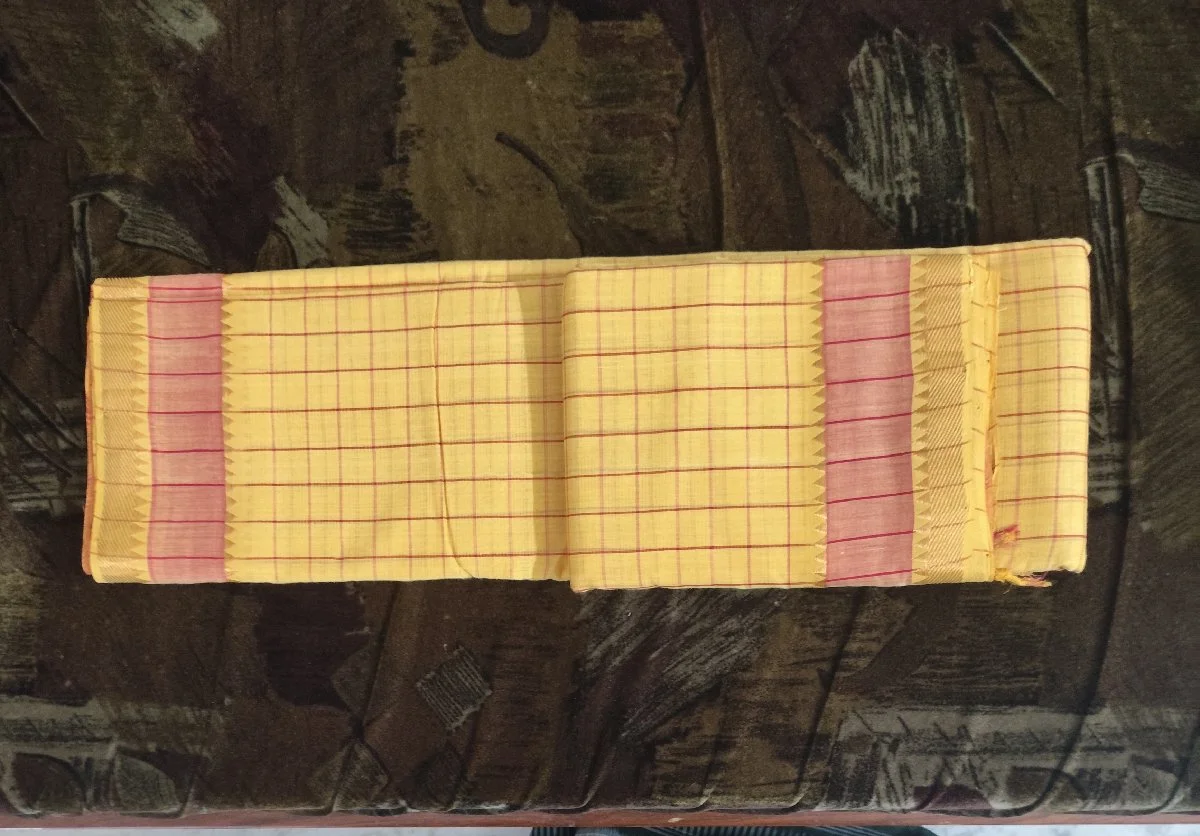 mangalagiri handloom cotton saree with small saree boarder