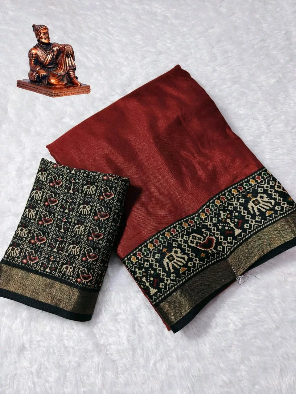 Ajrakh Patola Saree 8