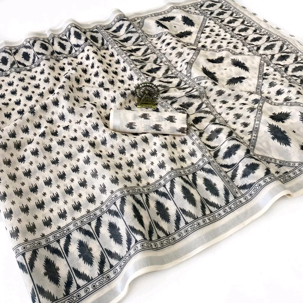 Soft Cotton Print Saree 2