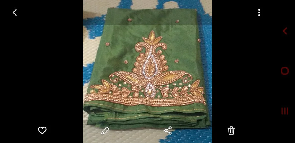 Green Maggam Work Blouse Piece