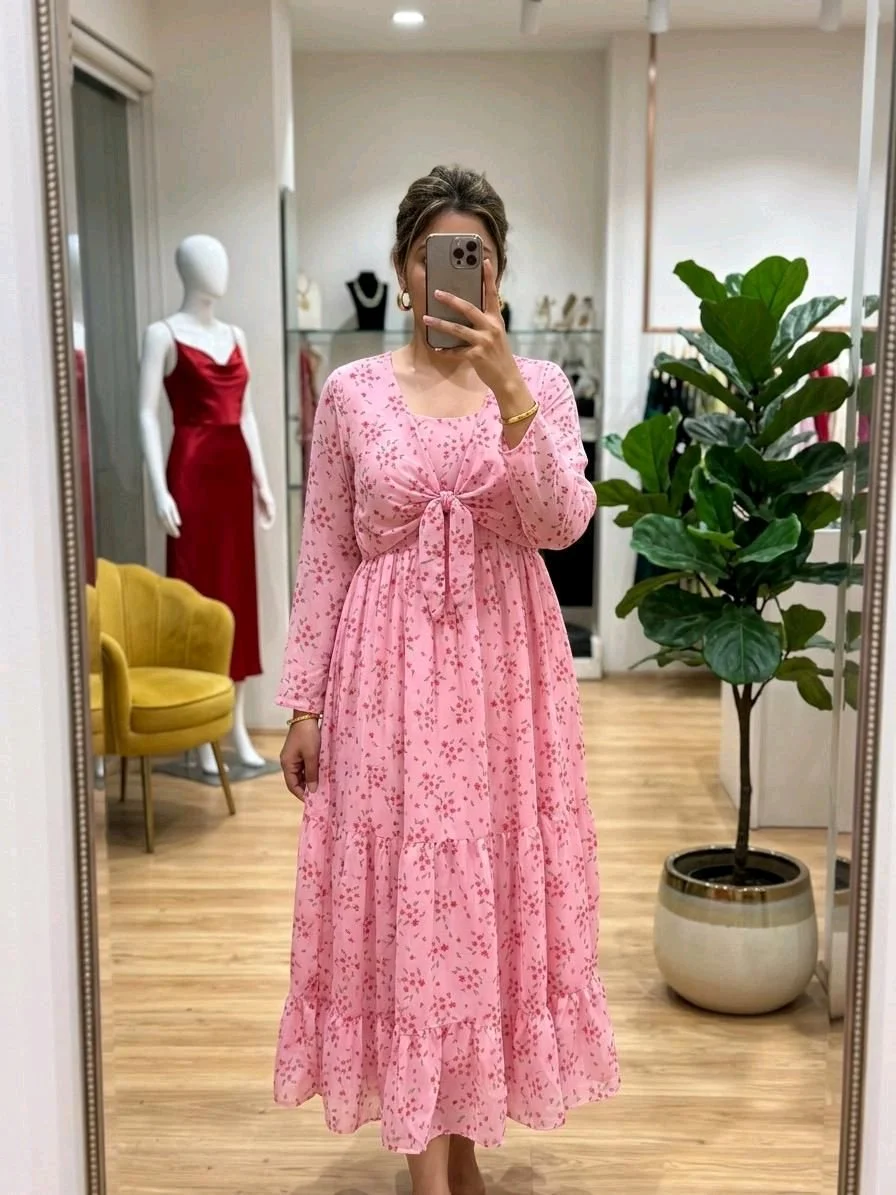 Floral Tie Front Tiered Maxi Dress thumbnail 8