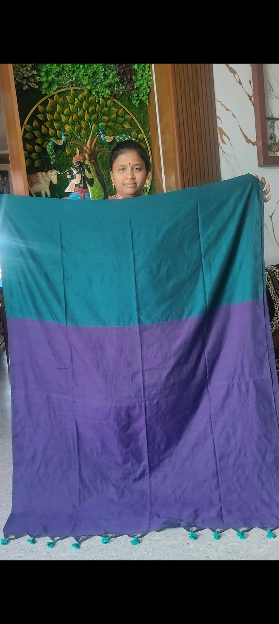 Contrast Pallu With Contrast Blouse Khadhi Cottons thumbnail 1