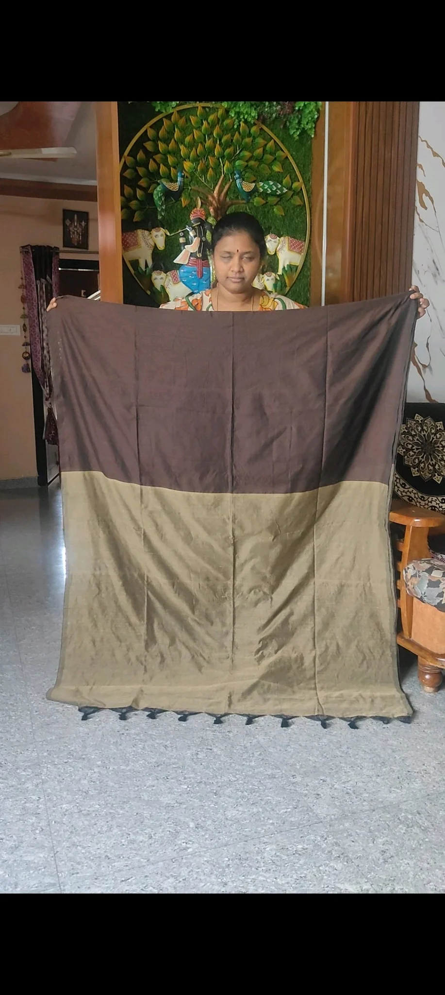 Contrast Pallu With Contrast Blouse Khadhi Cottons thumbnail 5