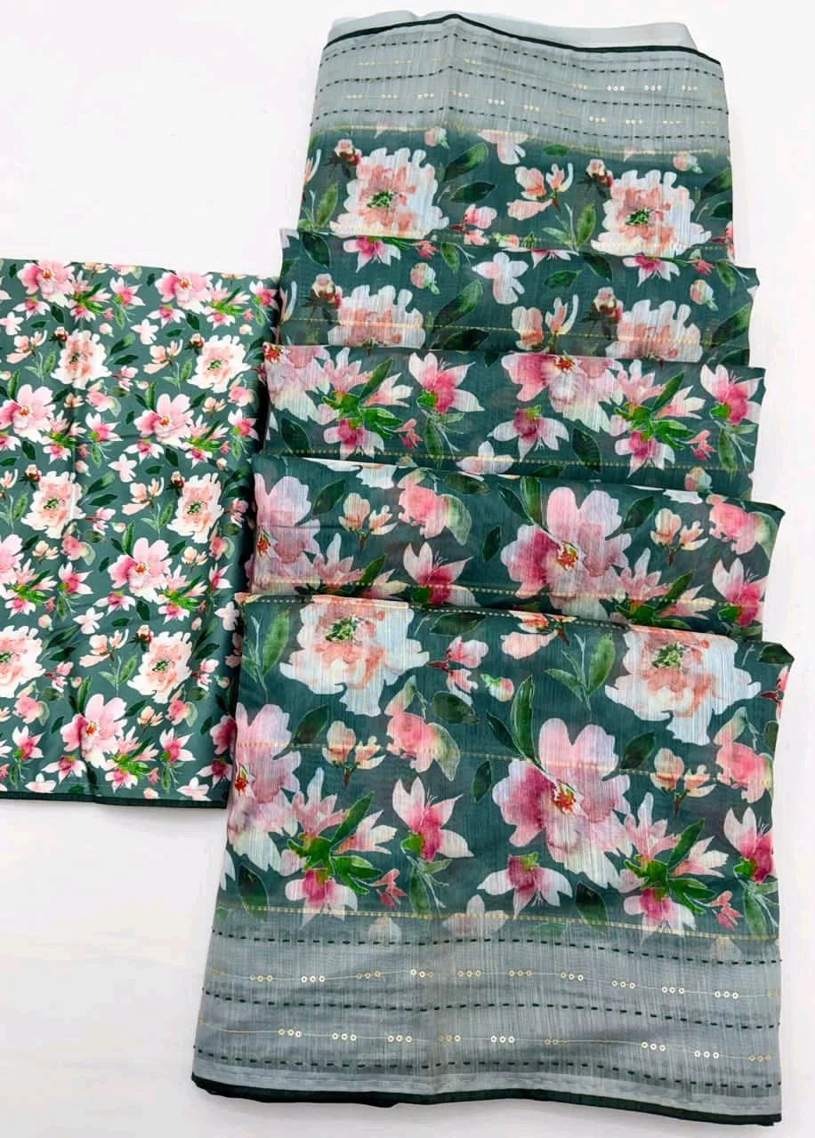 Soft Cotton Linen Sarees 7