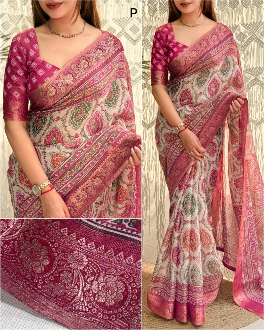 Ajrakh Print Sarees thumbnail 8