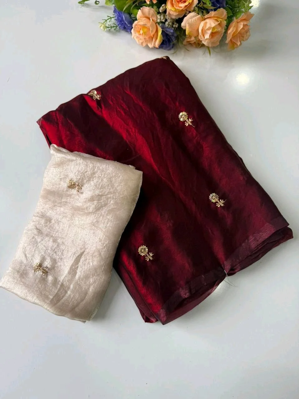 Satin Duel Shade Sarees 1