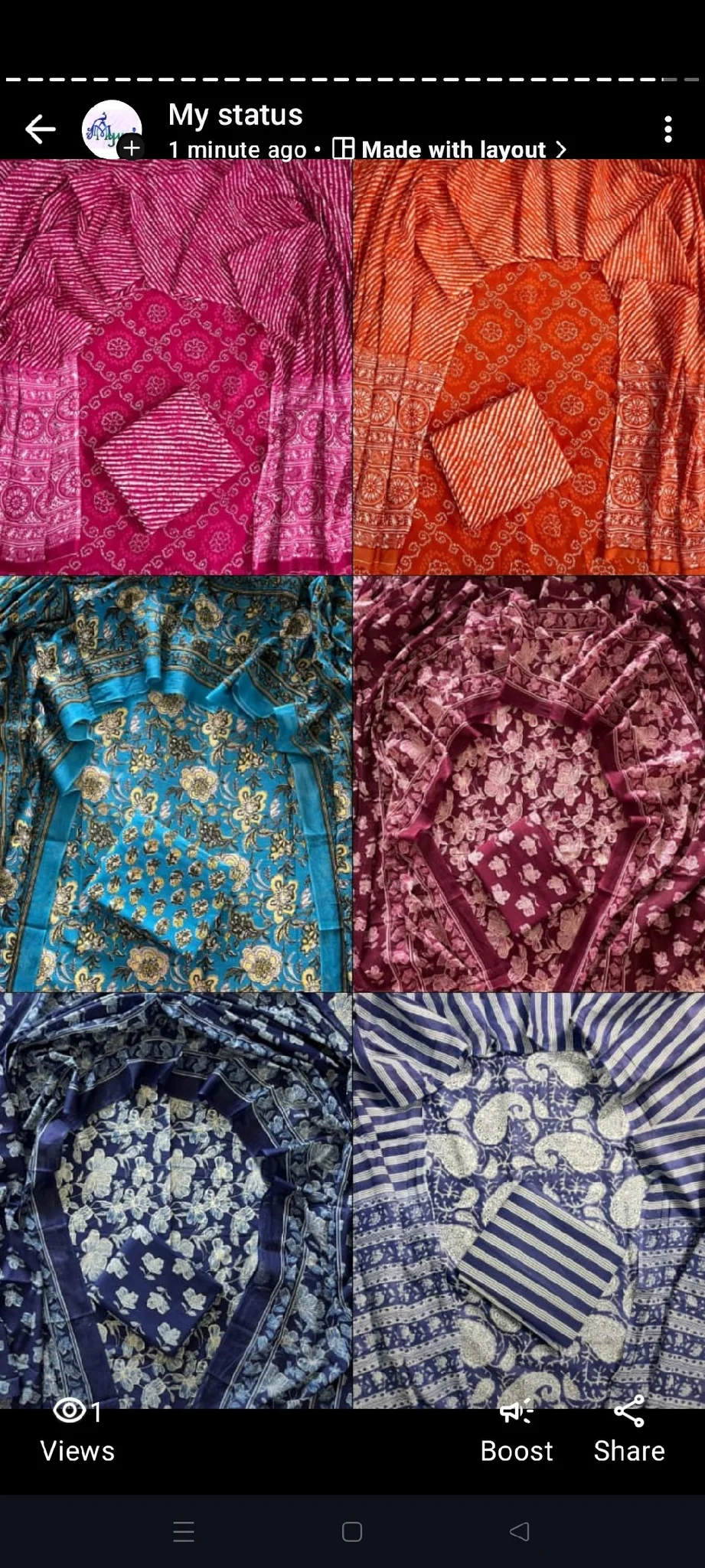 Ethnic Print Unstitched Fabric Set 1