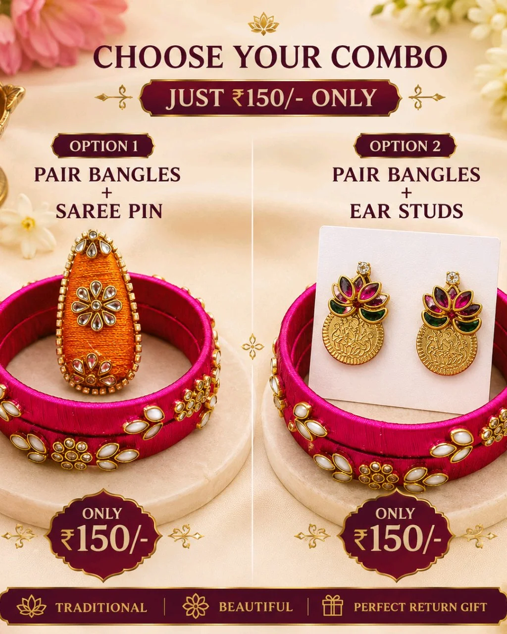 Silk Thread Bangles Combo Set
