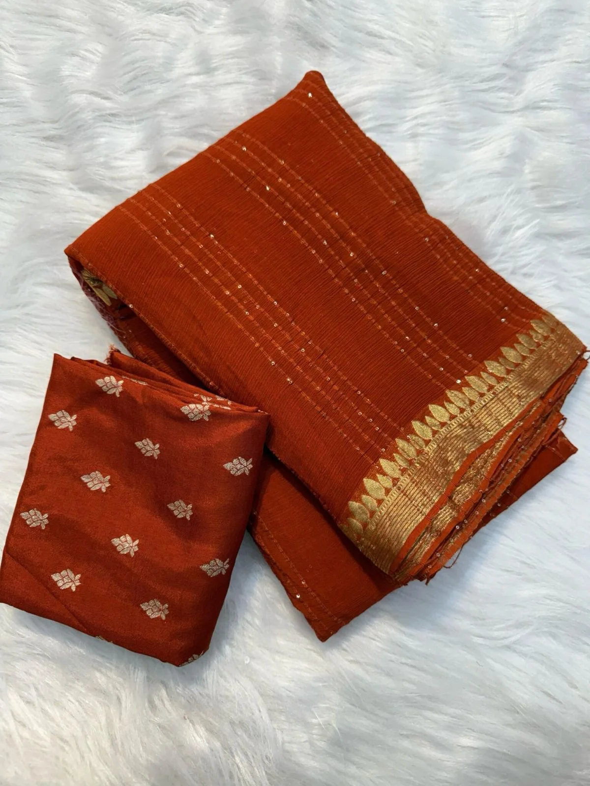 pure VISCOSE GEORGETTE sequence work sarees thumbnail 2