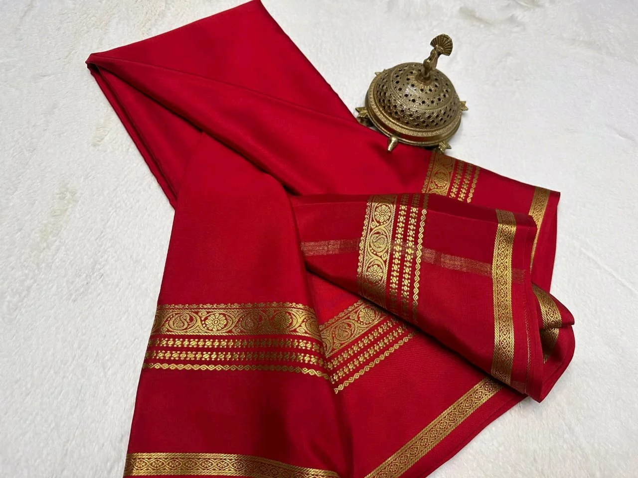 Mysore Silk Saree Collection with Gold Zari Border 6