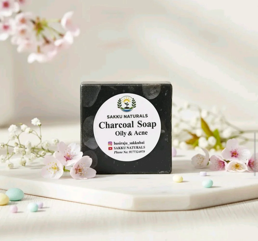Sakku Naturals Charcoal Soap for Oily & Acne Skin
