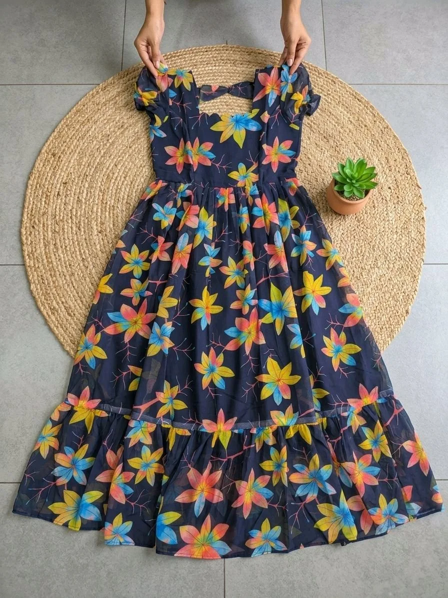 Floral Print Tiered Maxi Dress 1