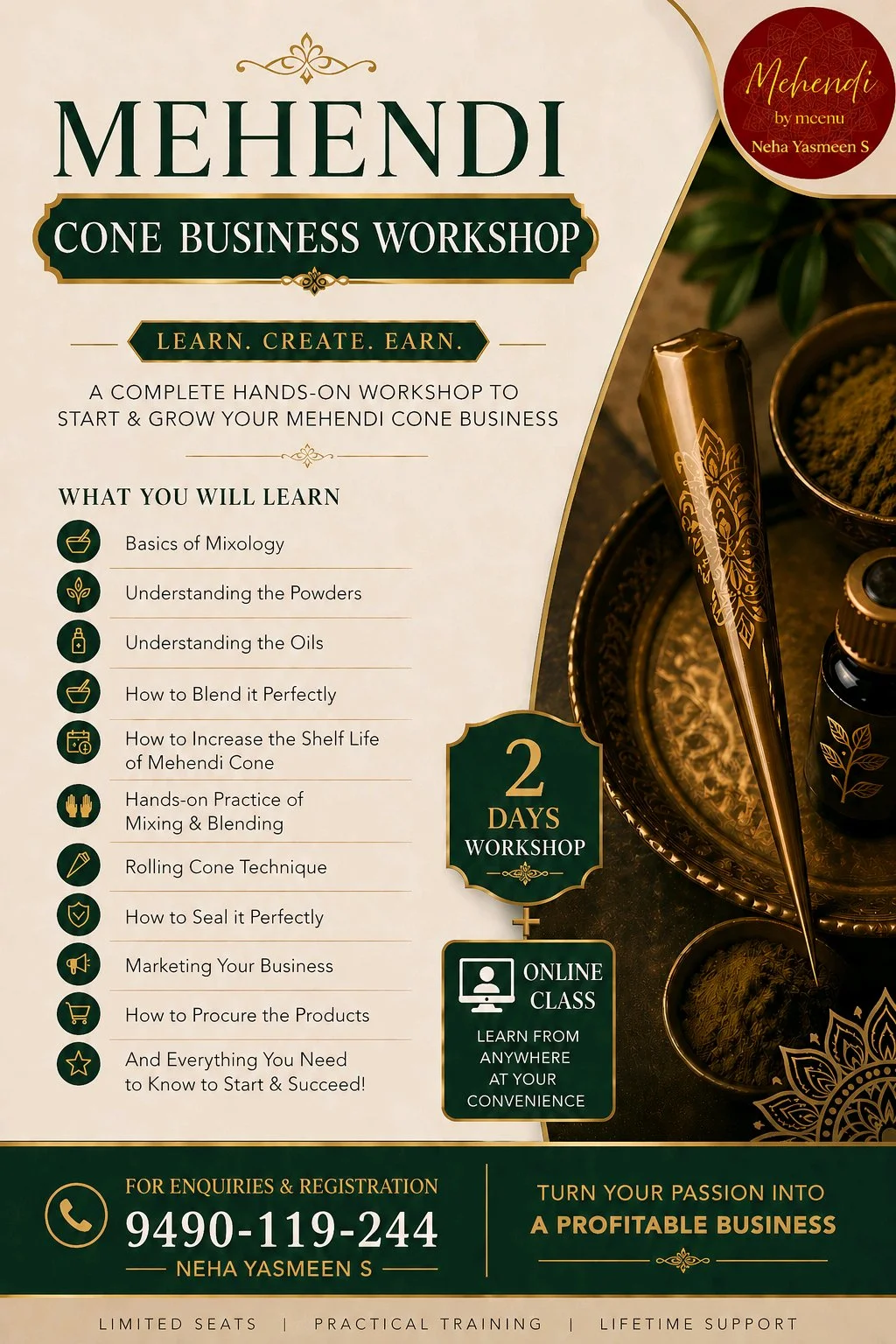 Mehendi Cone Business Workshop