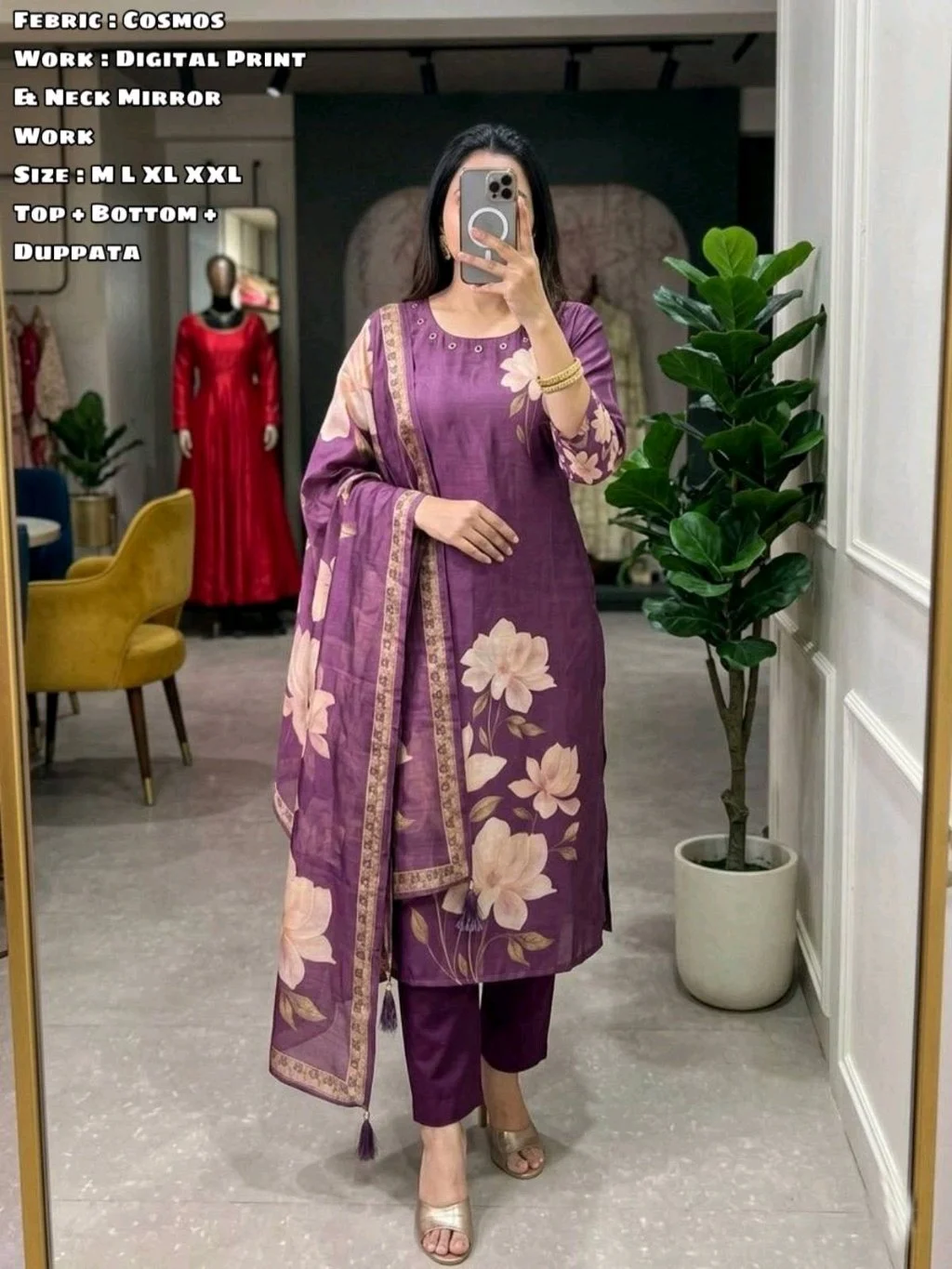 Designer Embroidered Kurta Set with Dupatta thumbnail 10