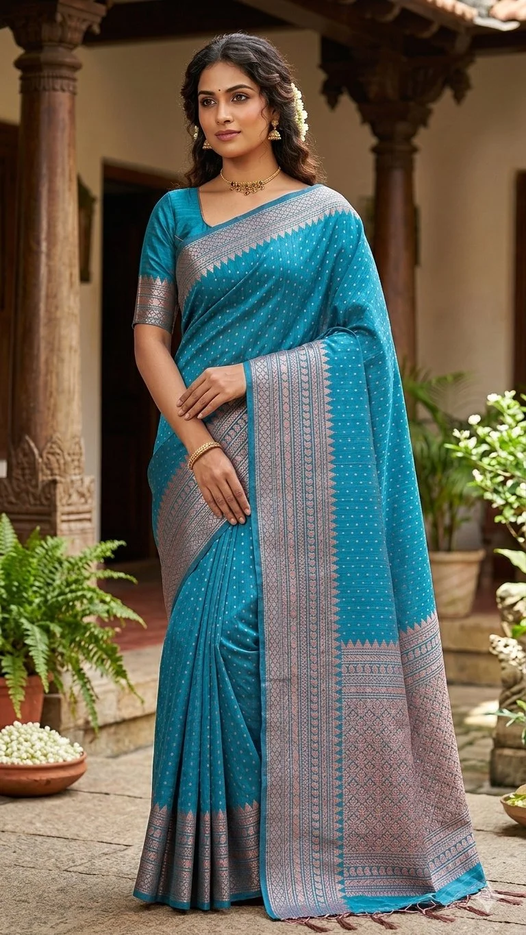 cotton+silk mixed saree 1